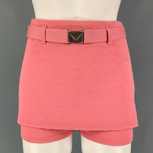 Prada | Shorts | Prada Pink Polyester Blend Jacquard Belted